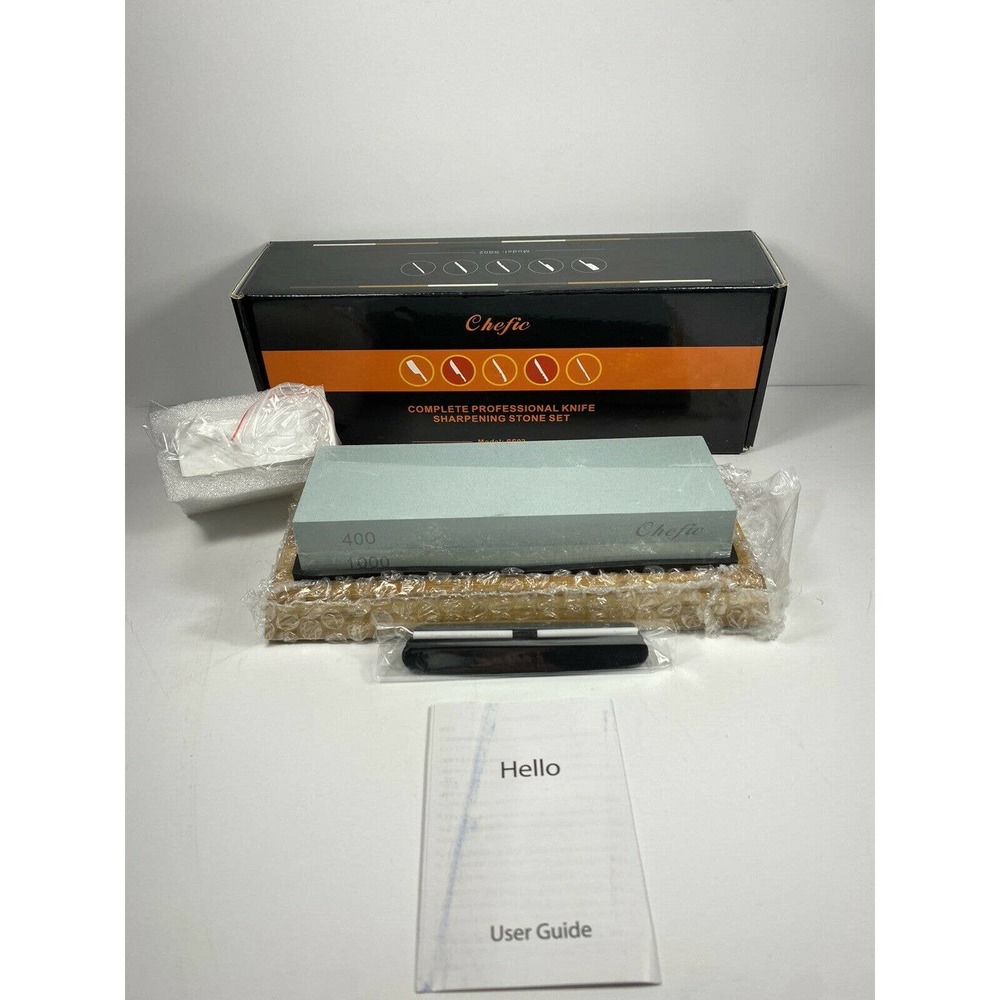 Whetstone Knife Sharpener Stone Set Dual Sided Grit 400/1000 With Non-slip Base